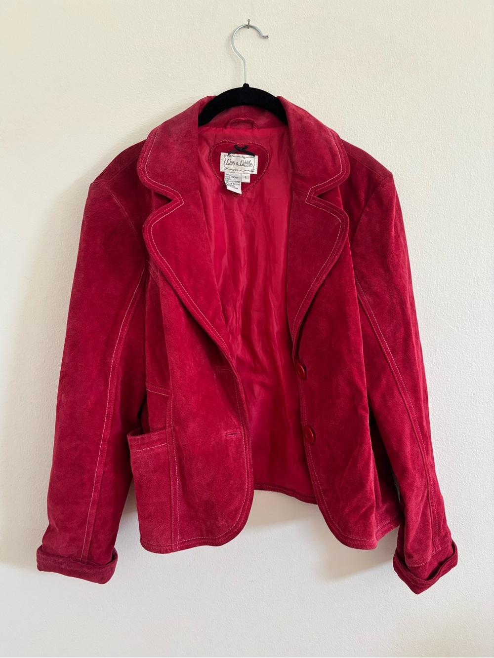 Live a Little Red Suede Blazer Jacket